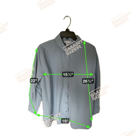 Athleta Womens Performance Oversize Button Up Heron Blue Poplin - Picture 5 of 8